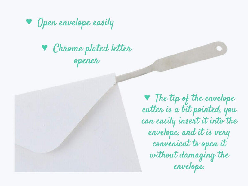 [Australia - AusPower] - 1InTheOffice Letter Opener, Stainless Steel Envelope Opener (4 Pack) (4) 4 