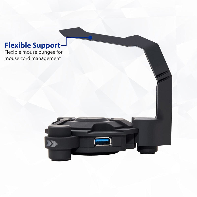 [Australia - AusPower] - Narfi Gaming Mouse Bungee Stand - Blue LED - 4 Port USB 3.0 Hub with Active Power - AC 5V Power Adapter Is Included - PC; Mac; Linux 