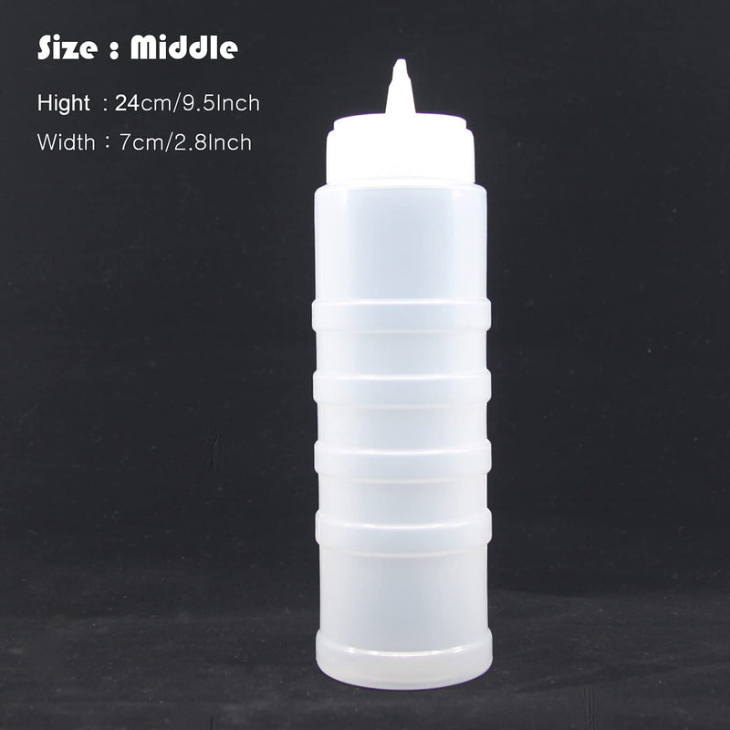 [Australia - AusPower] - ZEESOON 4 Hole Sauce Plastic Squeeze Squirt Condiment Bottles Dispenser for Ketchup Jam Mayonnaise Mustard (Medium) Medium 