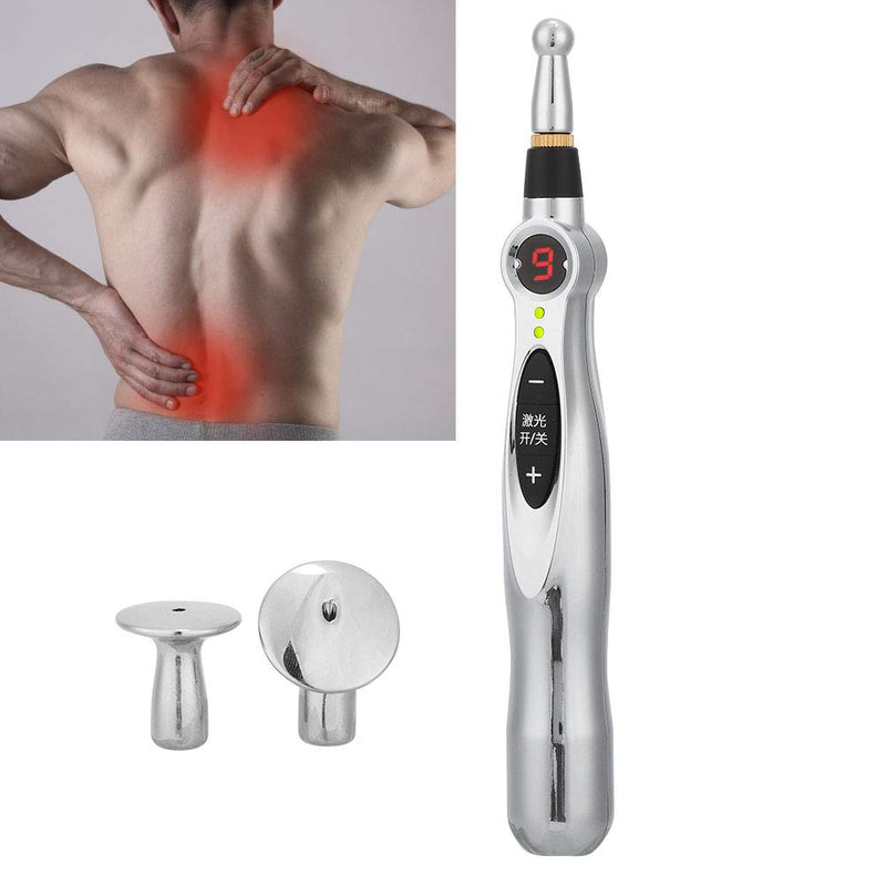 [Australia - AusPower] - 3 IN 1 Electric Meridians Acupuncture Massage Pen, Body Relaxing Guasha Massager Pain Relief Massage Tool with 2 Massage Cream 