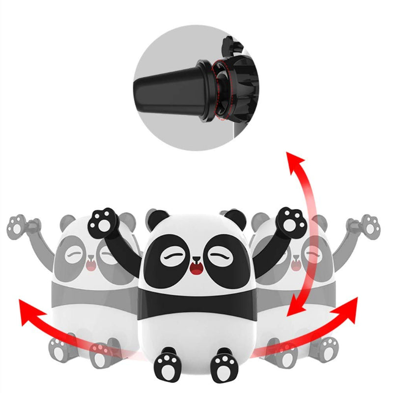 [Australia - AusPower] - Panda Phone Holder Car Phone Mount, Cartoon Air Vent Vehicle Mount Cradle Holder Compatible with 4.0-6.5 inch Cellphones-Black Black 