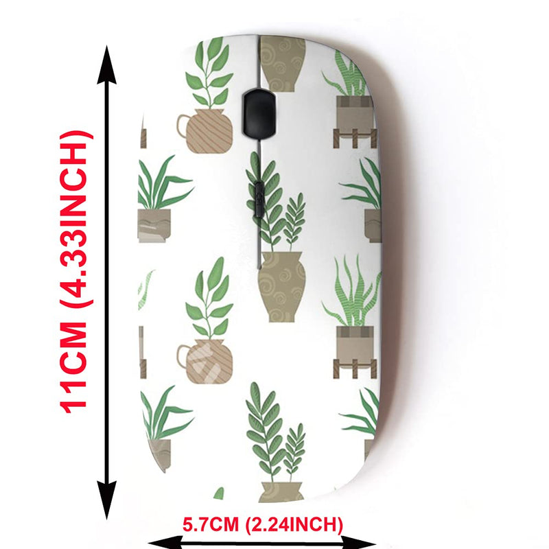 [Australia - AusPower] - 2.4G Wireless Mouse with Cute Pattern Design for All Laptops and Desktops with Nano Receiver - Flower Plants 