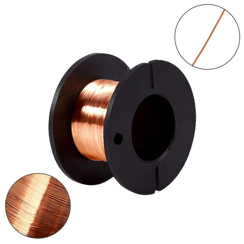 [Australia - AusPower] - Maxmartt 0.1Mm Copper Wire,Magnet Wire 0.1mm Copper Wire,Enameled Wire 0.1mm, 5pcs Winding Magnet Copper Solder Wire Length 15m 