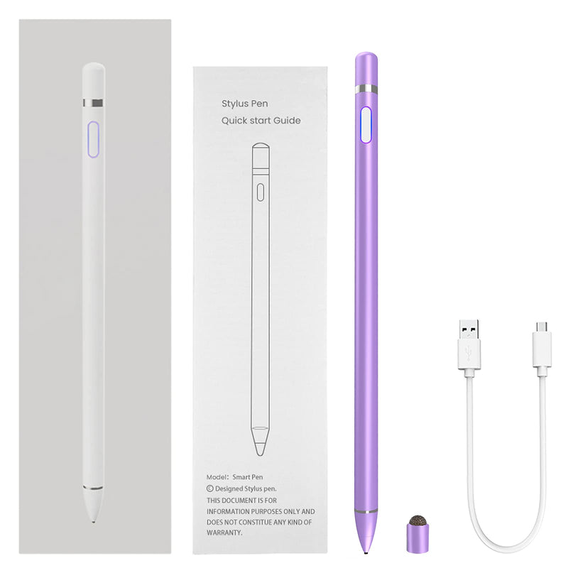 [Australia - AusPower] - Stylus Pens for Touch Screens, Fine Point Stylist Pen Pencil Compatible with iPhone iPad Pro Air Mini and Other Tablets (Purple) 