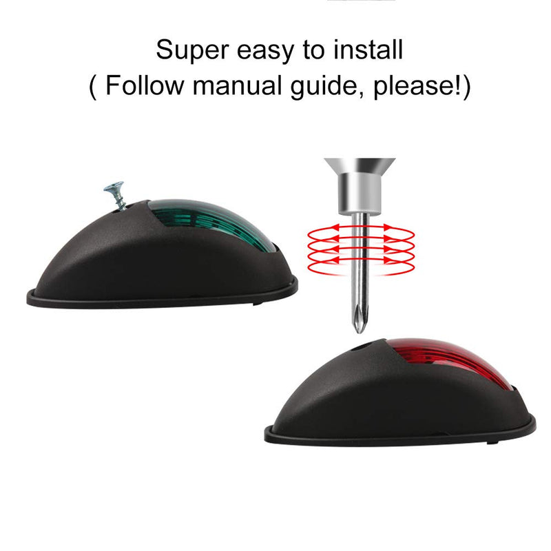 [Australia - AusPower] - Osinmax Boat Navigation Light, Marine Navigation Lights, Bow Light for Boats Led. Ideal for Pontoon and Small Boat （Black） 