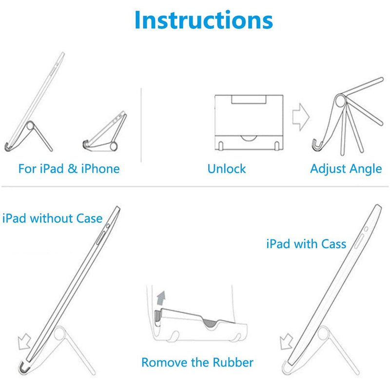 [Australia - AusPower] - VOVIGGOL 4 Pack Cell Phone Stand for Desk, Foldable Cell Phone Holder Mobile Stand Phone Dock, Adjustable Tablet Stand Holder Compatible with iPhone 12 iPhone 11 Pro Xs X 8 iPad Samsung (4 Color) 4 Different Color 