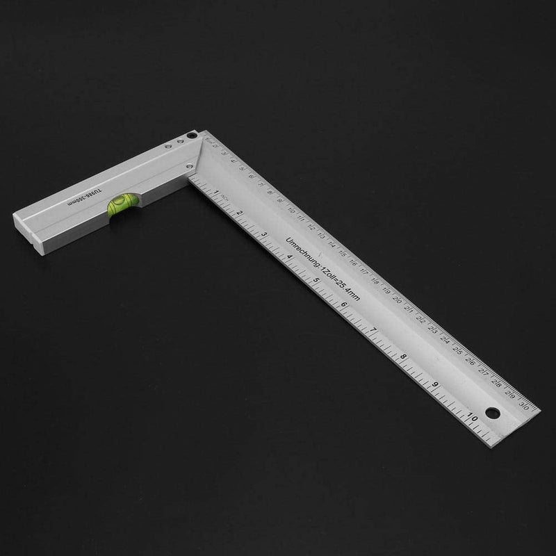 [Australia - AusPower] - 300mm Aluminium Alloy Square Ruler 90 Degree Right Angle Ruler Woodworking Measuring Tool for Carpenter Engineer 
