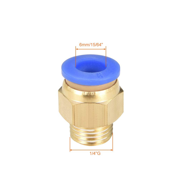 [Australia - AusPower] - uxcell Straight Pneumatic Push to Quick Connect Fittings G1/4 Male x 6mm Tube OD 9pcs 