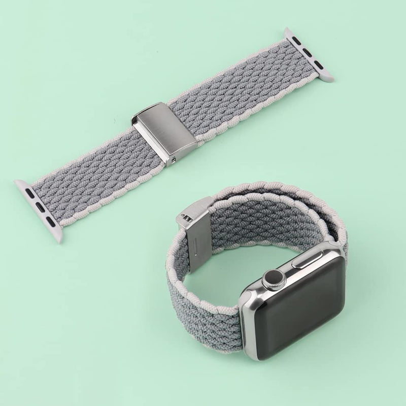 [Australia - AusPower] - Adjustable Braided Solo Loop Bands Compatible with Apple Watch Bands 45mm 44mm 42mm Pride Sport Loop With Buckle For iwatch 7/6 SE Seashell 45mm/44mm/42mm 