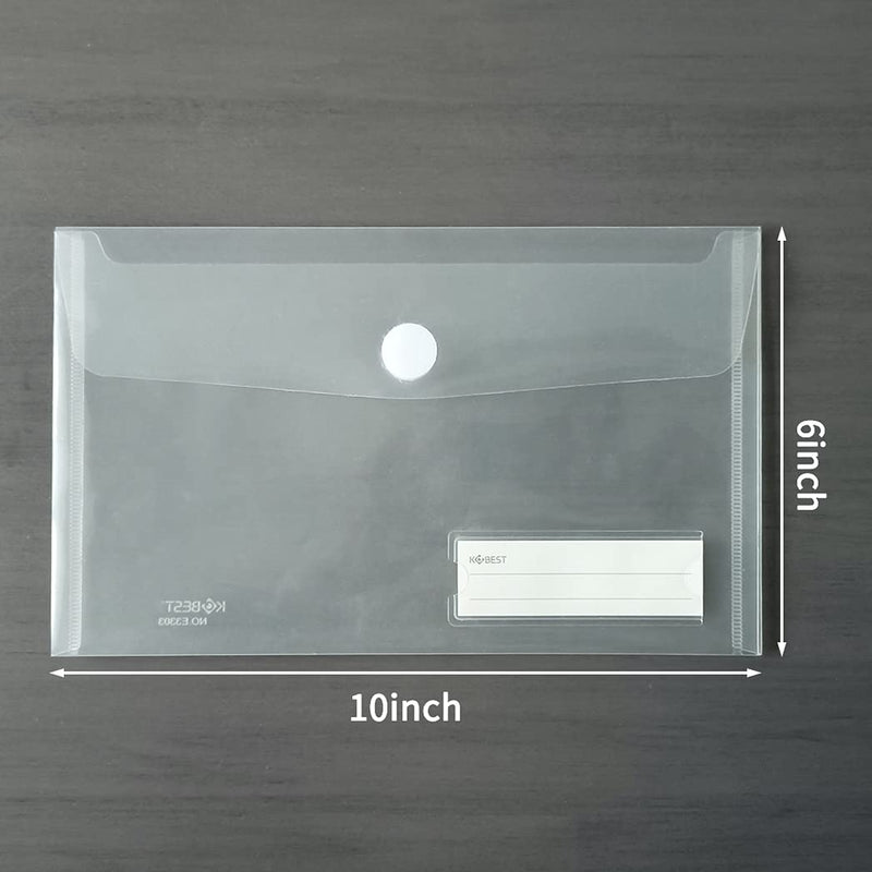[Australia - AusPower] - YoeeJob Plastic Envelopes with Hook & Loop Closure, 6x10 Receipt Envelope Money Cash Coupon Organization with Label Pocket, 24 Packs 24pcs 