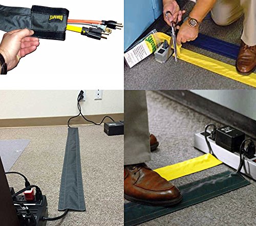 [Australia - AusPower] - Electriduct 3" SafCord Carpet Cord Cover Strip Secure and Hide Floor Cables and Wires - 3 Feet - Taupe | Works only on Commercial Carpet, Barber and Loop Style Rugs 3" Width x 3FT Length 