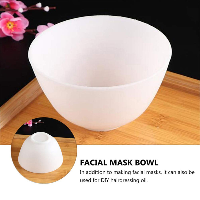 [Australia - AusPower] - EXCEART 3Pcs Silicone Facial Mixing Bowl DIY Face Bowl for Home Use, Facial (White) White 