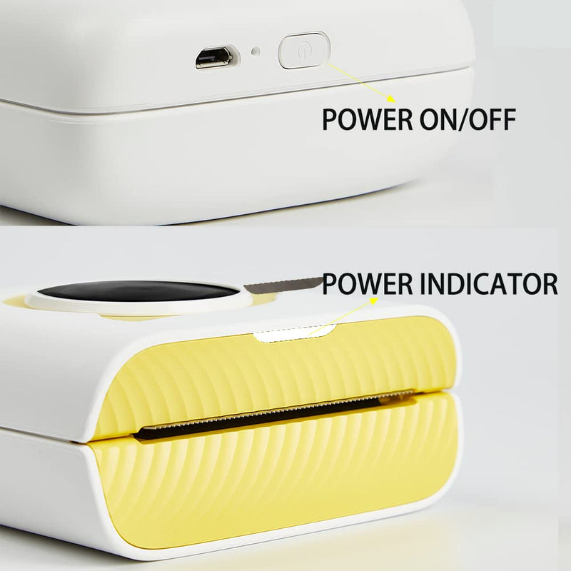 [Australia - AusPower] - Inkless Logo Sticker Printer-Mini Pocket Wireless Printer for Smartphone,PC，Versatile for Thermal Printing Logo, Notes,Journal,List,Memo LEMON 