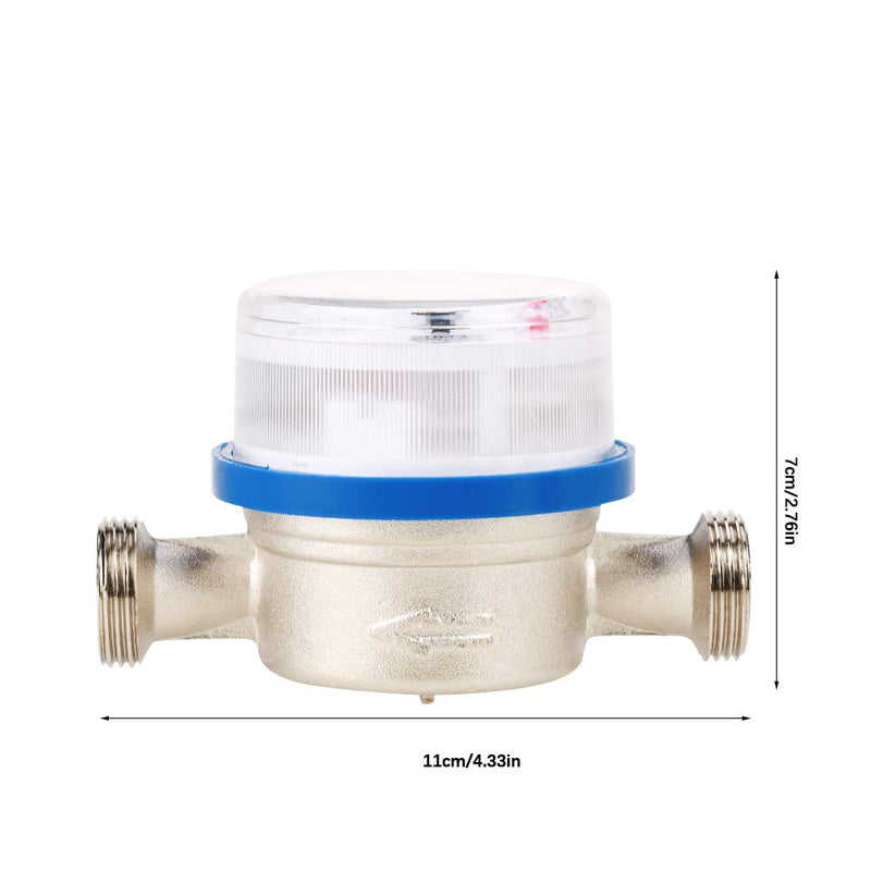 [Australia - AusPower] - Water Fow Meter, Read of Cubic Cold Water Meter, Single Water Flow Meter, Dry Table Measuring Tools Suitable for Garden and Home 