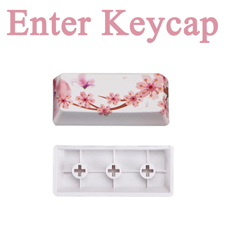 [Australia - AusPower] - DIY PTB Keycaps,Five-Sided Sublimation Custom Keycaps,Interesting DIY Keycaps Kit Include 4 Key and Keycap Puller,OEM Profile Keycaps for Mechanical Keyboards-Pink Flowers Pattern 