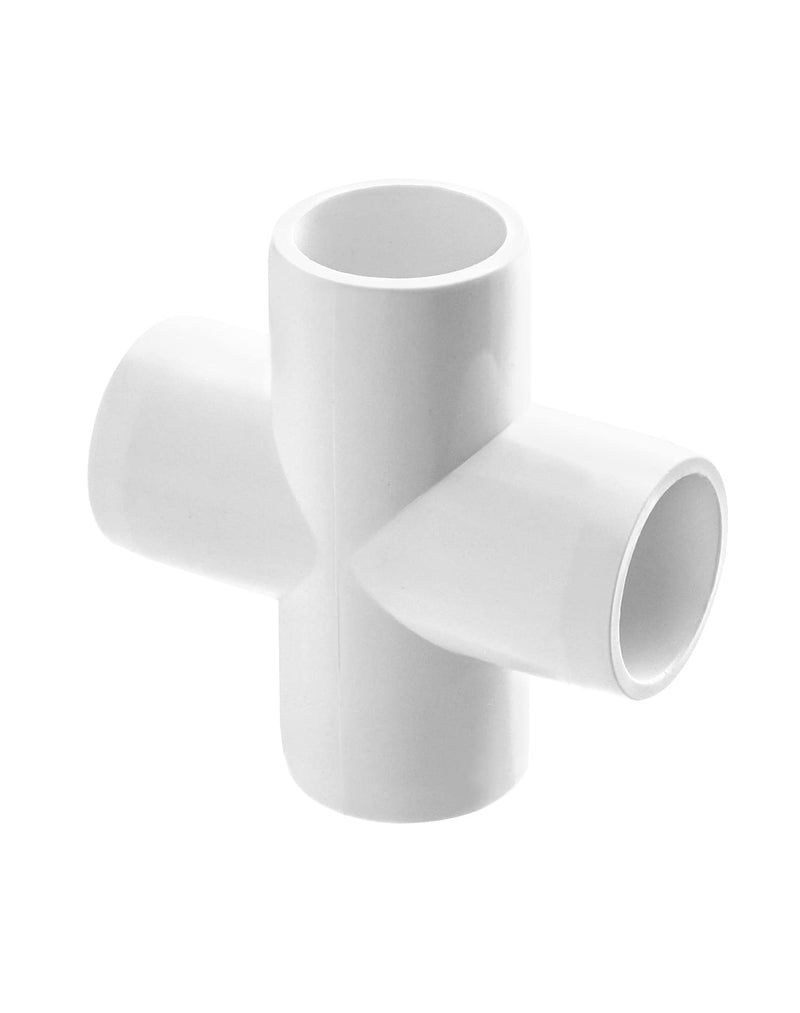 [Australia - AusPower] - QWORK 4 Way 1/2" Cross PVC Fitting, 10 Pack PVC Fitting Connector, Furniture Grade, for Building Furniture and PVC Structures, White 1/2 Inch 4 Way Cross 