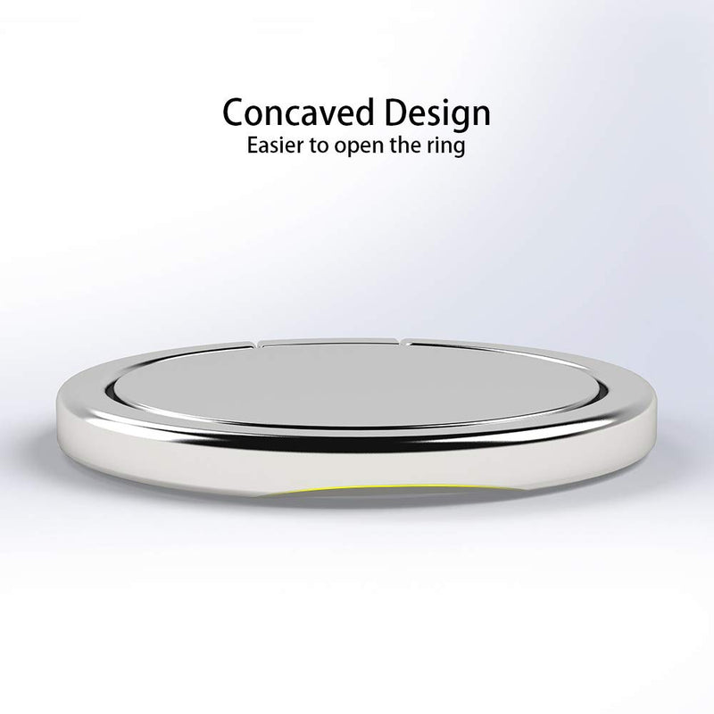 [Australia - AusPower] - Ultra Slim Phone Ring Holder, Tomorotec Thin Cell Phone Ring Stand for Magnetic Car Mount with Black Car Mount Hook - for iPhone X XR XS 8 7 Plus 6S 6 5s 5 SE, Galaxy S8 S7 S6 Edge (Silver) 
