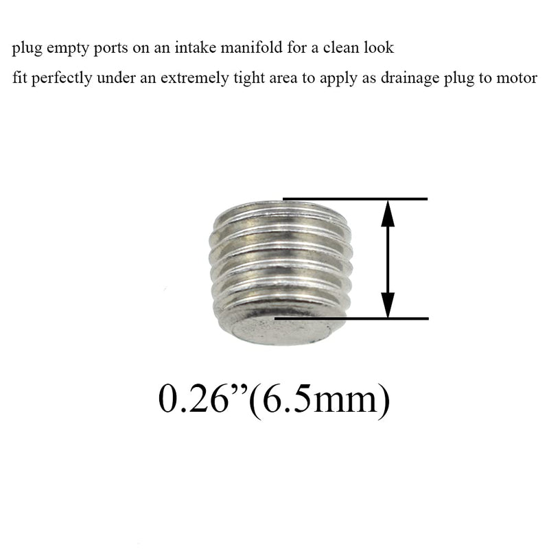 [Australia - AusPower] - Hahiyo 1/16 Inches NPT Hex Socket Plug Smooth Threads Seal Tight Allen Head 304 Stainless Steel Pipe Fitting Bright Finish Multi Function 5 Pieces for Motor Drainage Hole Water Line Empty Ports 1/16"-5Pcs 