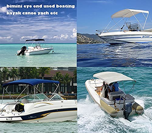 [Australia - AusPower] - Boat Top Hardware Bimini Top Hardware 7/8 inch and 1 Inch Eye End Cap Fitting 316 Stainless Steel Boat Top Parts Heavy Duty Bimini Bracket Rail Brace Bimini Top Accessories, Pack of 2 1 inch ID 