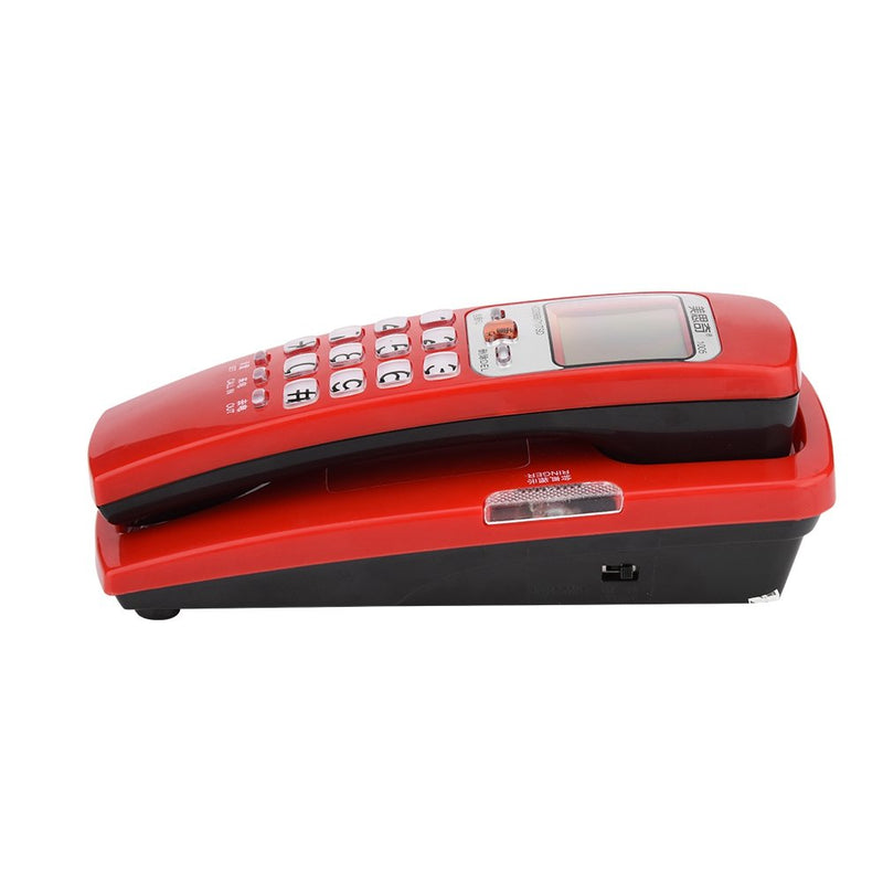 [Australia - AusPower] - FSK/DTMF Caller ID Telephone Corded Phone Desk with Crystal Button, Desk Put Landline Fashion Extension Telephone Home - Not Support Wall-Mounted (Red) Red 