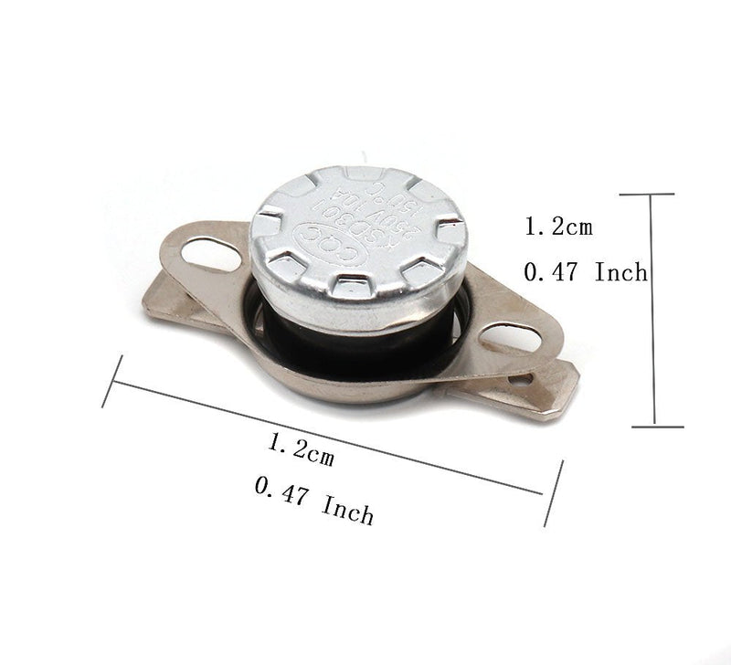 [Australia - AusPower] - Xiaoyztan 5Pcs 150 Celsius Normally Closed Thermostat Disc 250V 10A Temperature Control Switch for Refrigerator Microwave Oven or Other Household Appliances 