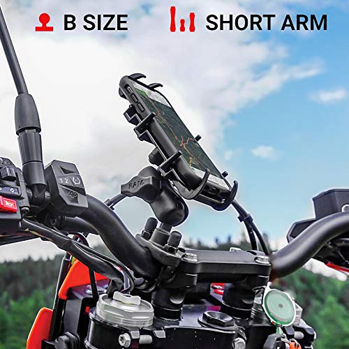 [Australia - AusPower] - RAM MOUNTS Quick-Grip Small Phone Mount with Handlebar U-Bolt Base RAM-B-149Z-A-PD3U with Short Arm for Motorcycle, ATV/UTV, Bike Small Phones 