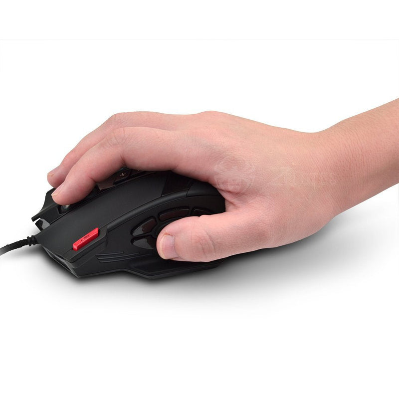 [Australia - AusPower] - 12 Programmable Buttons C12 Gaming Mouse, AFUNTA Laser Double-Speed Adjustment 8000DPI Mice Support 4 Level Switch 