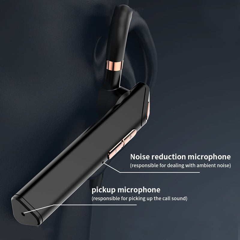 [Australia - AusPower] - Bluetooth Headset for Truckers Single-Ear Bluetooth Earpiece with Noise Canceling Mic ，Hands Free Bluetooth Earpiece for Cell Phone iPhone Android Driving Business Office 120 Hours Long Battery Life 