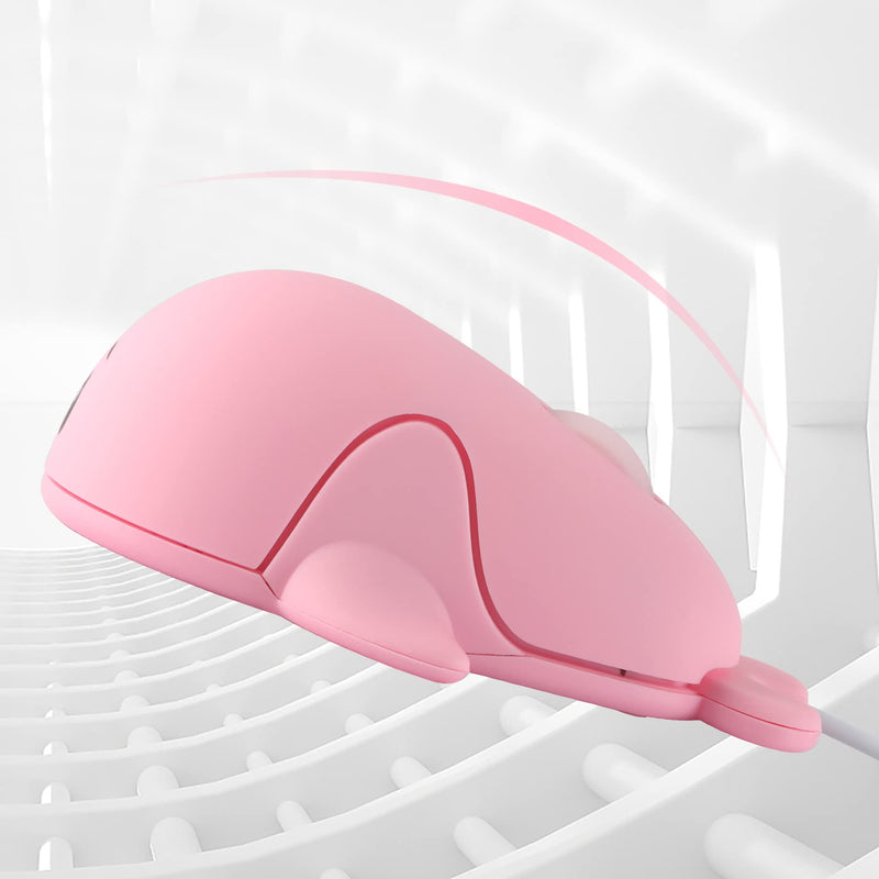 [Australia - AusPower] - Cute Animal Baby Dolphin Shape USB Wired Mouse 1600 DPI Optical Mice Mini Small Kids Children Mice for PC Laptop Computer (1pcs Pink) 