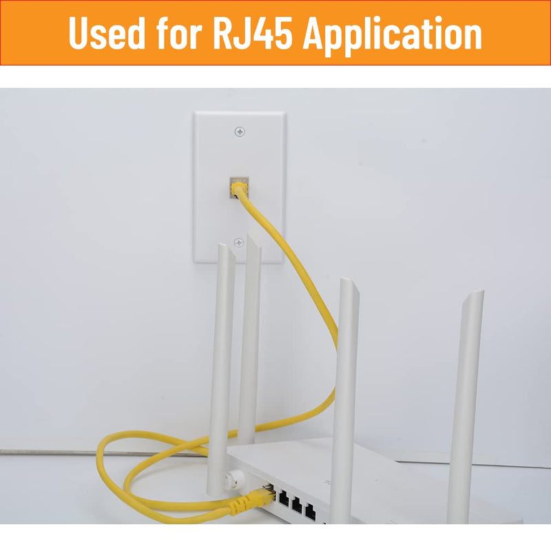 [Australia - AusPower] - YOEMELY CAT7 RJ45 Inline Coupler Keystone Jack Wall Plate with Low Voltage Mounting Bracket, Metal Shielded 1 Port Cat7 Ethernet Cable Wall Plate Shielded Female to Female 1 Set White, 1-Port, 1 pack 