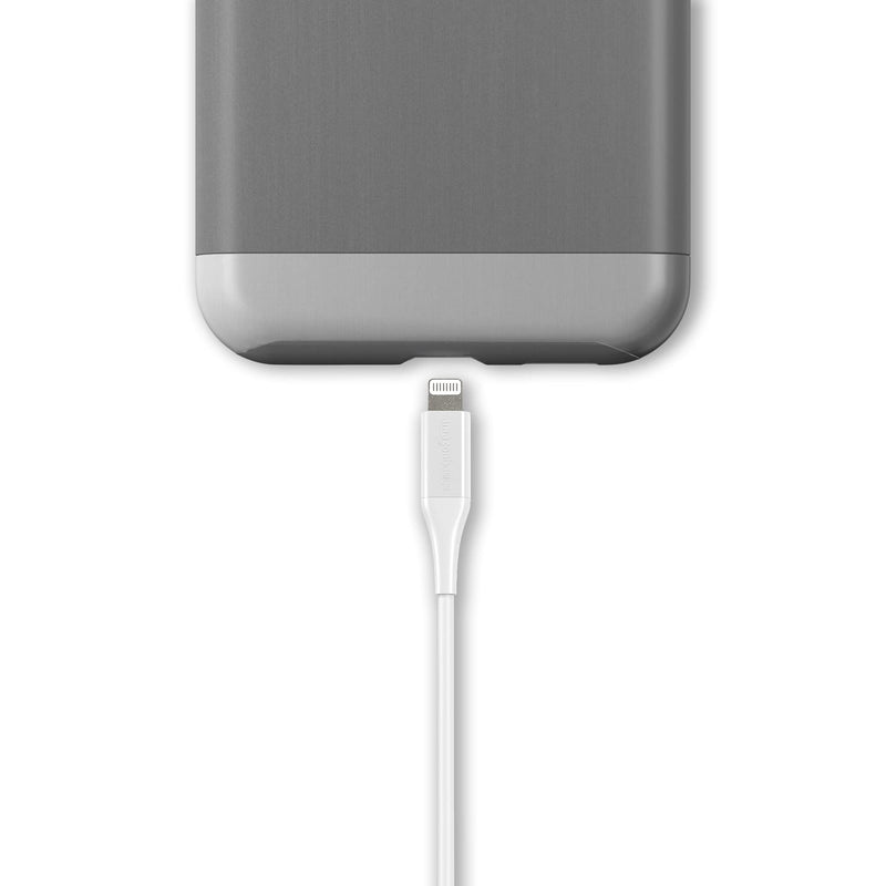 [Australia - AusPower] - Amazon Basics iPhone Charger Cable, ABS USB-A to Lightning, MFi Certified, for Apple iPhone, iPad, 10,000 Bend Lifespan - White, 1-Ft 1 Feet 1-Pack 