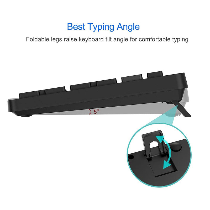 [Australia - AusPower] - Arteck 2.4G Wireless Keyboard Ultra Slim Full Size Keyboard with Numeric Keypad and Media Hotkey for Computer/Desktop/PC/Laptop/Surface/Smart TV and Windows 11/10/ 8/7 