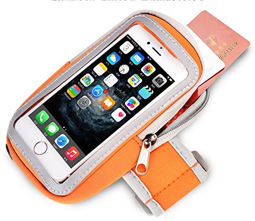 [Australia - AusPower] - Jlyifan Hking Running Sport Gym Sweatproof Armband case for iPhone 11 / iPhone 11 Pro Max/Google Pixel 4 / 3a / Motorola One Zoom/Moto G8 Plus / G8 Play/Xiaomi Mi Note 10 / Redmi Note 8T (Orange) Orange 