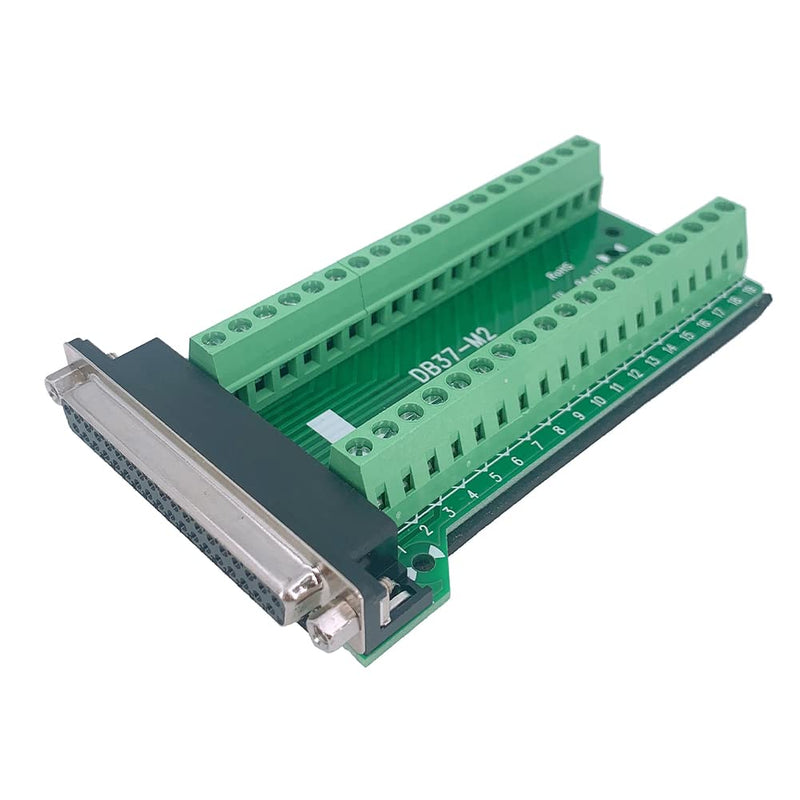 [Australia - AusPower] - Jienk Solderless RS232 D-SUB DB37 Female Serial Adapter, 37 Pin Port Terminal 2 Row Riveting Tooth Solderfree Breakout Board Connector 