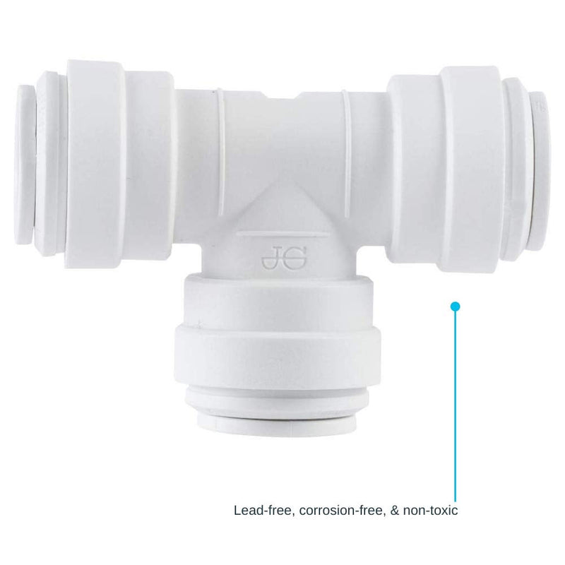 [Australia - AusPower] - John Guest PP0208WP Push-fit Union Tee, Push-to-Connect, 1/4 Inch OD retail_packaging 