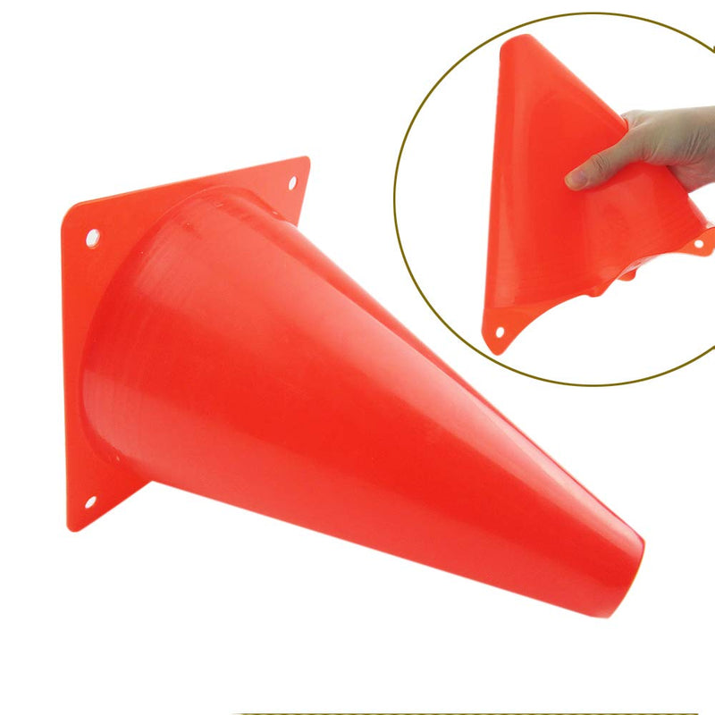 [Australia - AusPower] - Mirepty 7 Inch Plastic Traffic Cones Sport Training Agility Marker Cone for Soccer, Skating, Football, Basketball, Indoor and Outdoor Games Orange, 12 Pack 