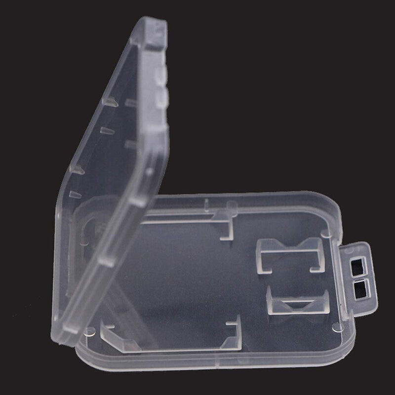 [Australia - AusPower] - 20 Pieces Clear Plastic Memory Card Case Memory Card Case Holder with SD Micro SD T-Flash Card (Only Include Case, Memory Card Not Included) 