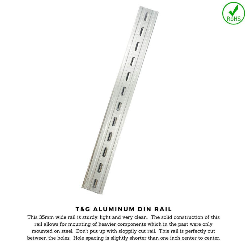 [Australia - AusPower] - T&G 3 Pieces DIN Rail Slotted Aluminum RoHS 12" Inches Long 35mm Wide 7.5mm High 