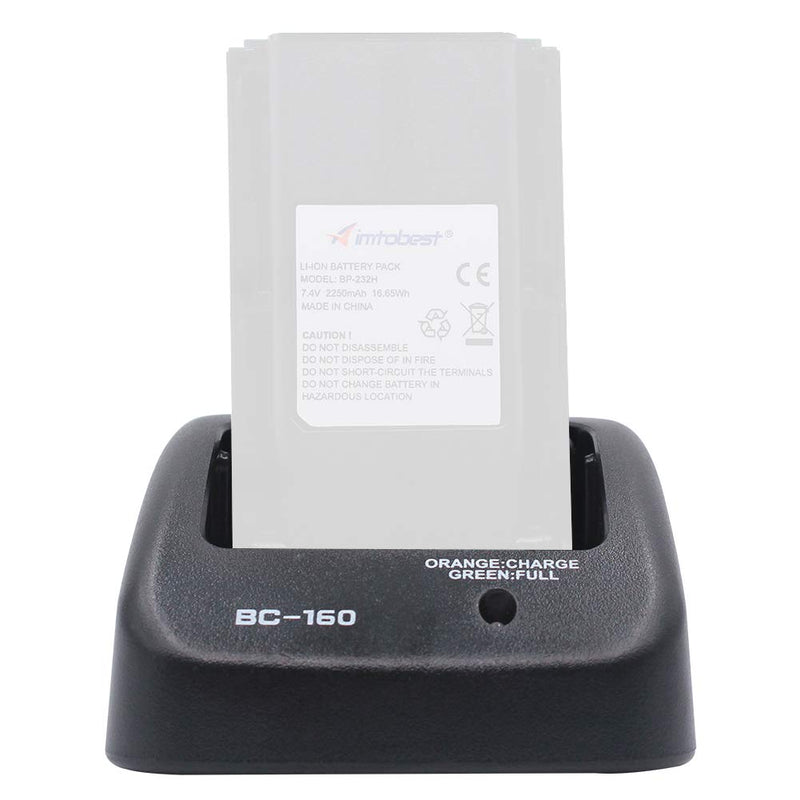[Australia - AusPower] - BC-160 Charger Compatible for ICOM Radio IC-A14 IC-F14 IC-F24 IC-F33GS IC-F33GT IC-F3011 IC-F4011 IC-F3161 IC-F4161 BP-232N BP-232H (NOT Fit for ICOM IC-A16 Radio) 
