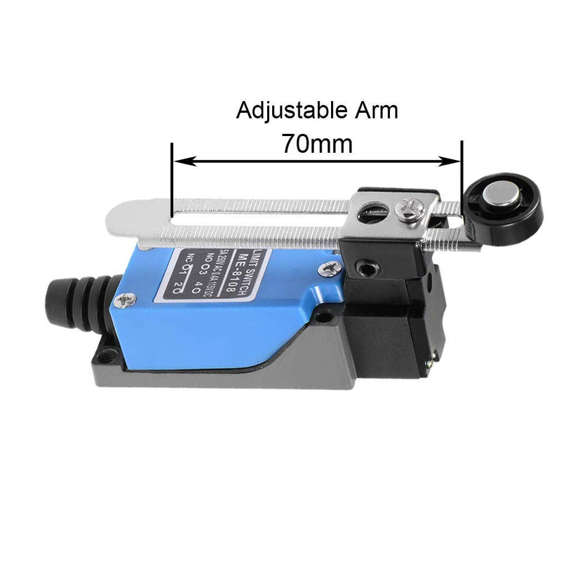[Australia - AusPower] - 2PCS ME-8108 Momentary Limit Switch Travel Switch,Yusheng Adjustable Roller Lever Arm arduino Limit Switch NC-NO CNC Mill Laser Plasma Router (2PCS, ME-8108 Adjustable Long Lever Arm) 2PCS 