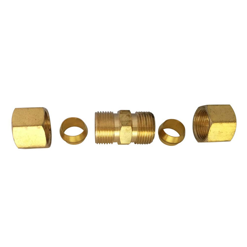[Australia - AusPower] - Brass Compression Tube Fitting, Union, 3/16" OD x 3/16" OD, 5pcs 5 3/16" x 3/16" Tube OD 