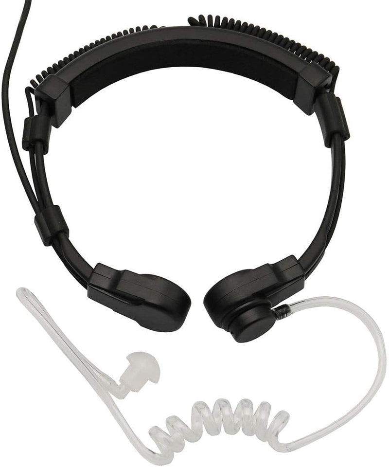 [Australia - AusPower] - Flexible Throat Mic Microphone Covert Acoustic Tube Tactical Walkie Talkies Earpiece Headset with Finger PTT is Compatible with Midland LXT118 GXT1000VP4 LXT500VP3 LXT600VP3 LXT380 2-pin 
