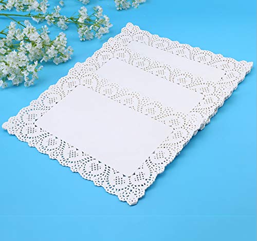 [Australia - AusPower] - SCHOLMART Rectangle Paper Doilies Paper Lace Doilies Tea Party Placemats Disposable Wedding Birthday Party Tableware Cake Packing Pad (6 x 9 Inch) 