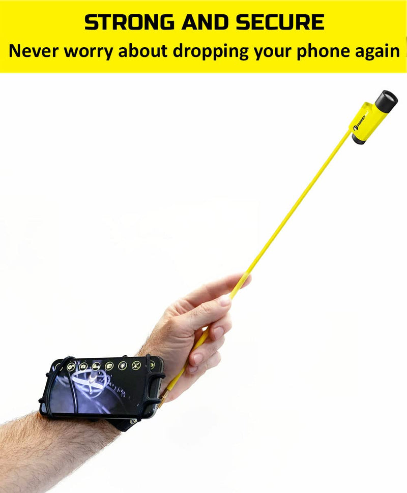 [Australia - AusPower] - Ferret Wristband Phone Holder, 360° rotatable Design, Fits All 3.5-6 inch Smartphones Including Apple iPhone 12 Models, Designed for use with Ferret Tools Range of Inspection Cameras 