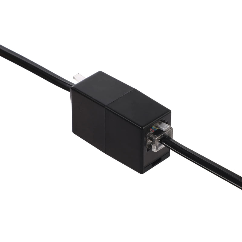 [Australia - AusPower] - RJ11 Coupler, Straight Telephone Inline Coupler RJ11 6P4C Inline Keystone Jack Female to Female Straight Telephone Cable Cord Extension Adapter (Black 5pack) Black 5pack 