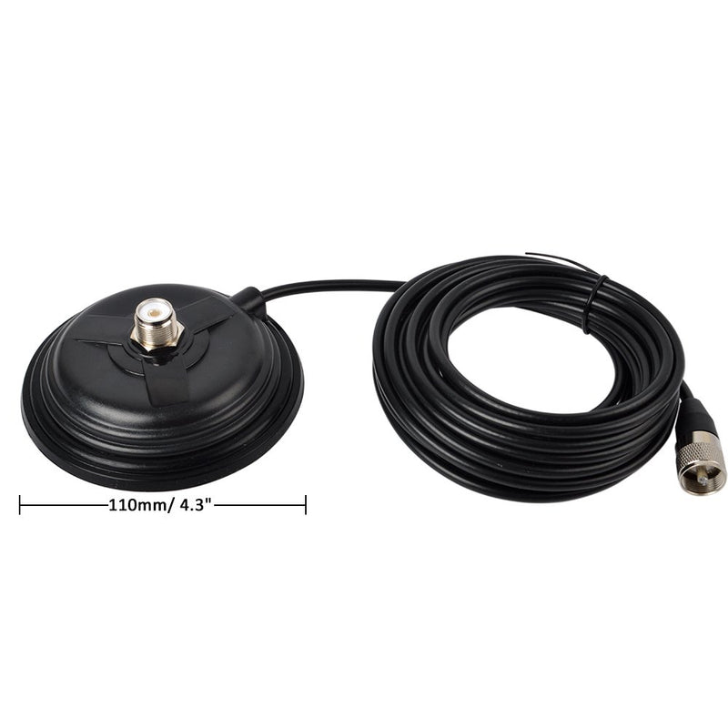 [Australia - AusPower] - HYS TC-110M CB/VHF/UHF/HF Ham Radio Antenna Magnet Mount SO-239 Connection Style W/5M(16.4ft) RG58 Coaxial Cable PL-259 Plug 