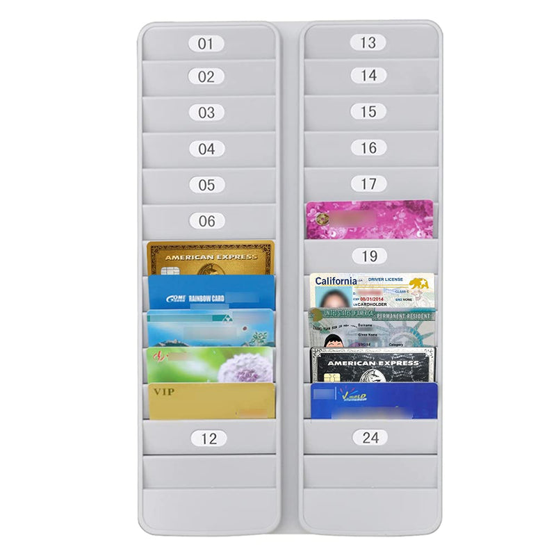 [Australia - AusPower] - JMIUHACOU Card Rack,Keeps Swipe Cards, Badges, id's and Other Items neatly Organized,Includes self-Adhesive Number Labels (24slot) 