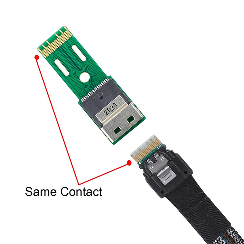 [Australia - AusPower] - NFHK PCI-E Slimline SAS 4.0 SFF-8654 4i 38pin to SFF-8654 38pin Male to Female Extender Adapter Test Tools Green 4i 