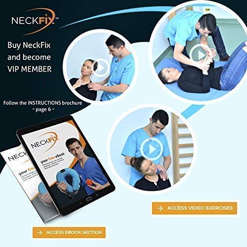 [Australia - AusPower] - NeckFix Cervical Neck Traction Device for Instant Neck Pain Relief - Pinched Nerve Neck Stretcher for Home Pain Treatment + Bonus (12-17 inch) 