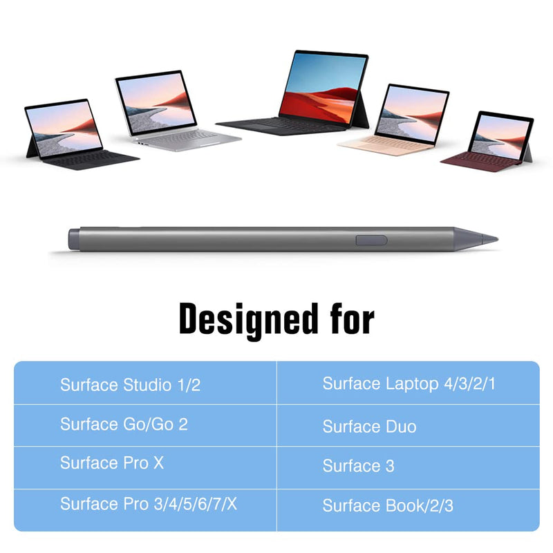 [Australia - AusPower] - MoKo Stylus Pen for Surface, Magnetic Surface Stylus Pen for Surface Go 3 / Go 2/ Go, Surface Pro 8 / Pro 7/6/5/4/3/X, Surface Laptop 4/3/2/1, Surface Book, Studio, 4096 Levels of Pressure Sensitivity 